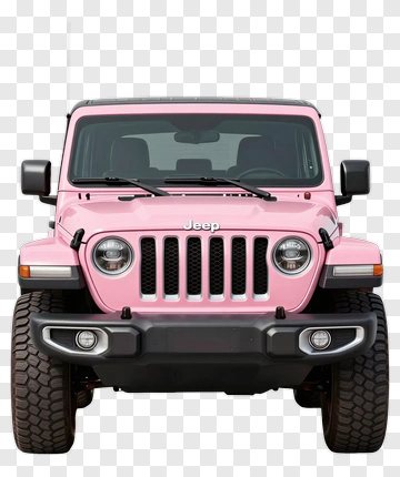 Pink Jeep Wrangler Front View PNG