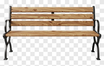 Wooden Park Bench PNG