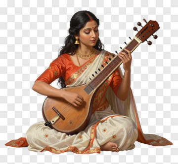 Woman Playing A Musical Instrument PNG