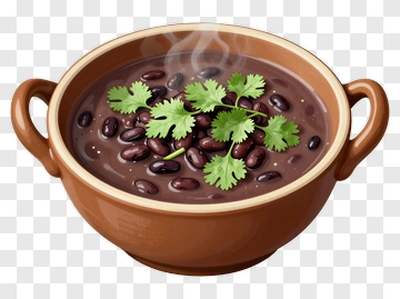 Bowl Of Black Beans With Cilantro PNG