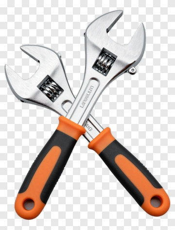 Adjustable Wrench With Rubber Grip Handles PNG