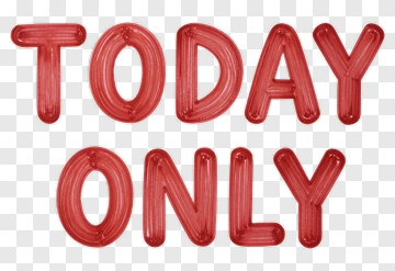Red Today Only Text PNG