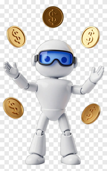 Robot Juggling Coins PNG