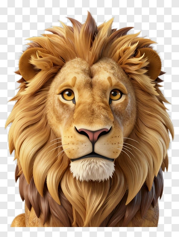 Realistic Lion Portrait PNG