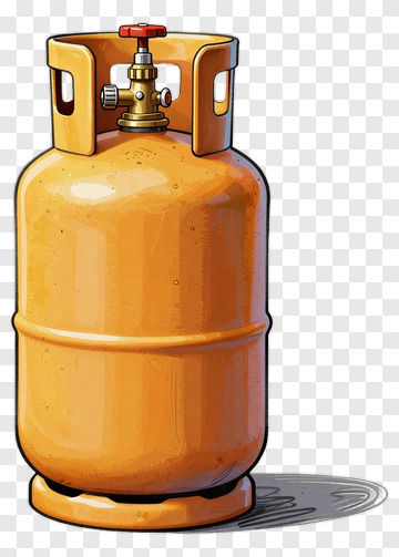 Orange Gas Cylinder PNG