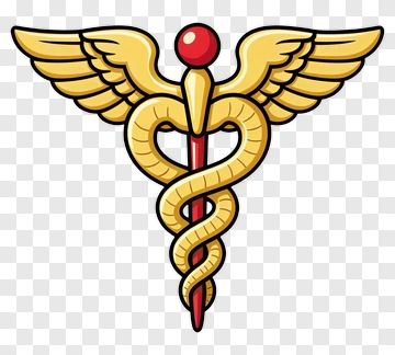Caduceus Symbol With Wings PNG