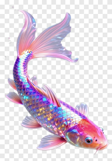 Colorful Koi Fish Swimming PNG