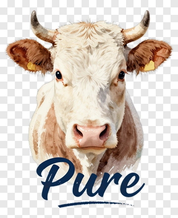 Cow With Pure Text PNG