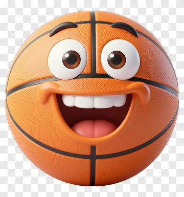 Cartoon Basketball With A Smiling Face PNG