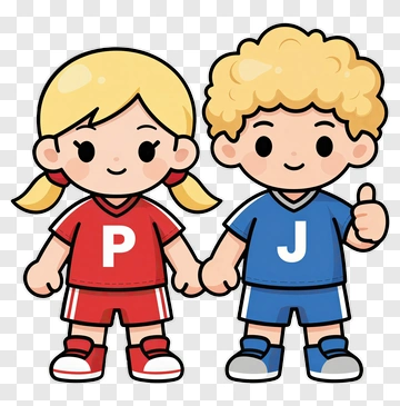 Cartoon Children Holding Hands PNG