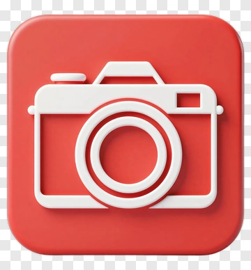 Camera Icon On Red Background PNG