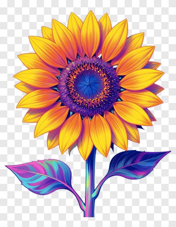 Colorful Sunflower PNG
