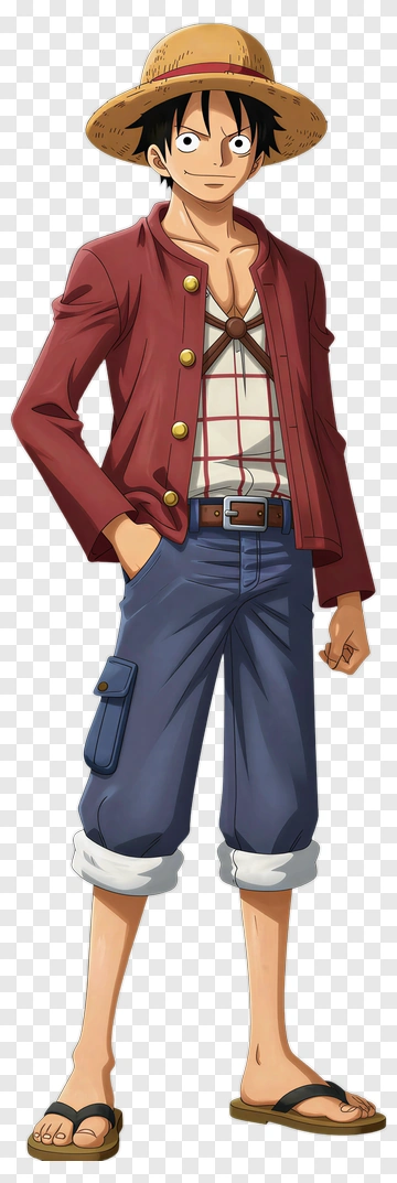 Anime Character In Straw Hat PNG