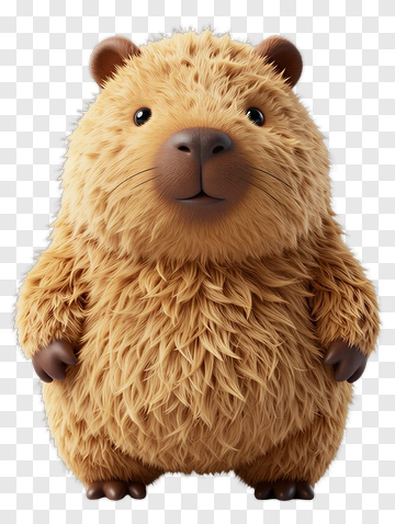 3D Cartoon Wombat Character PNG