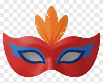 Colorful Feathered Carnival Mask PNG