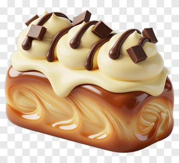 Delicious Cake With Chocolate Topping PNG