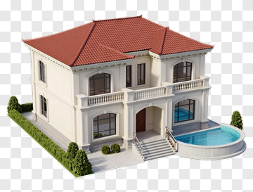 Modern House With Pool PNG