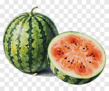 Watermelon Half And Whole PNG