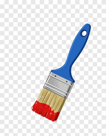 Paint Brush With Red Bristles PNG