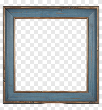 Blue Wooden Picture Frame PNG