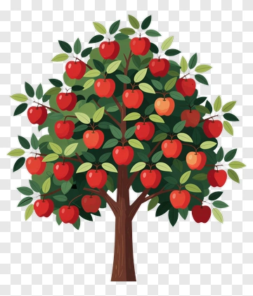 Apple Tree With Red Apples PNG