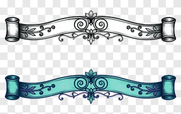 Decorative Scroll Banner With Floral Design PNG