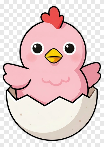 Cartoon Chick Hatching From Egg PNG