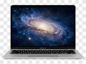 Laptop Displaying A Galaxy PNG