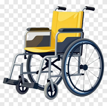 Wheelchair With Yellow Seat PNG