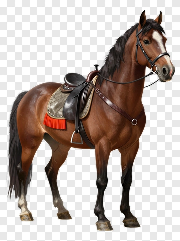 Brown Horse With Saddle PNG