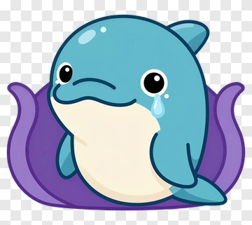 Cartoon Dolphin With A Tear PNG