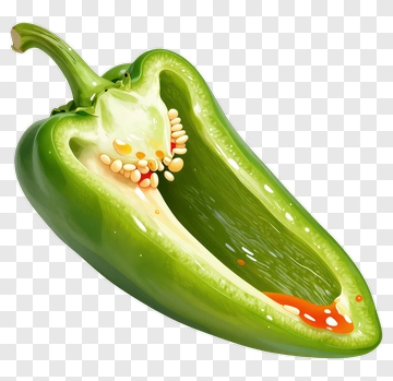 Cut Green Bell Pepper PNG