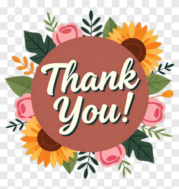 Thank You Floral Design PNG