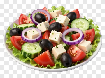 Fresh Salad With Tomatoes, Cucumbers, And Olives PNG