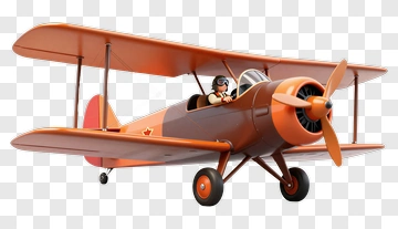 3D Biplane With Pilot PNG