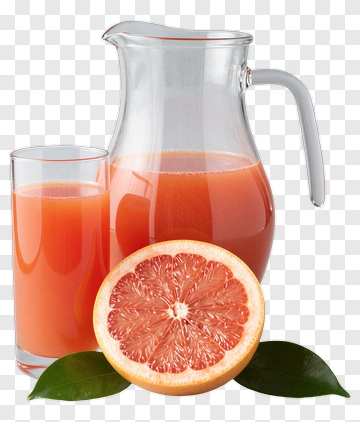 Grapefruit Juice In A Pitcher And Glass PNG