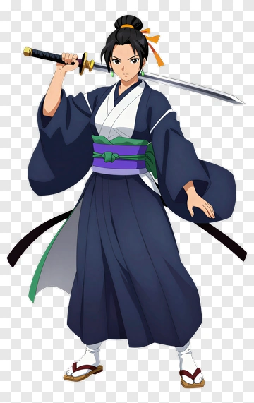 Samurai Woman Holding A Sword PNG