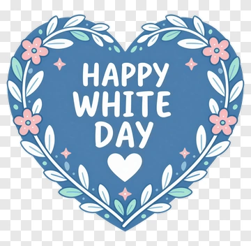 Happy White Day Heart Design PNG