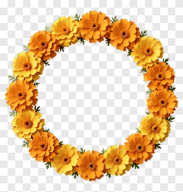 Colorful Floral Wreath PNG