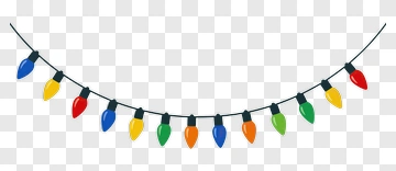 Colorful Christmas String Lights PNG