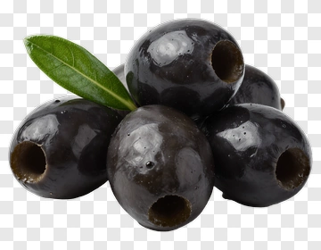 Black Olives With Leaf PNG
