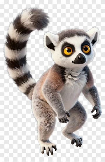 3D Lemur Standing PNG