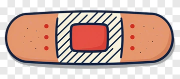 Cartoon Band-Aid With Red Center PNG