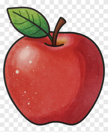 Red Apple With Leaf PNG