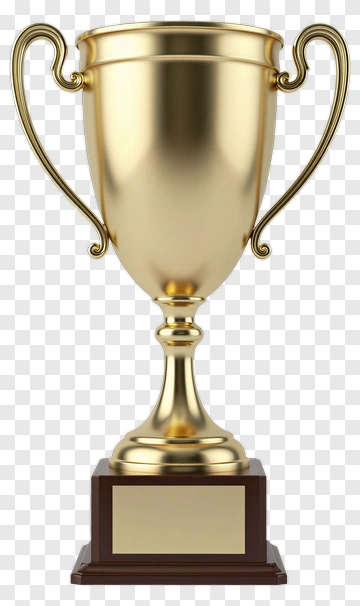 Gold Trophy On Wooden Base PNG