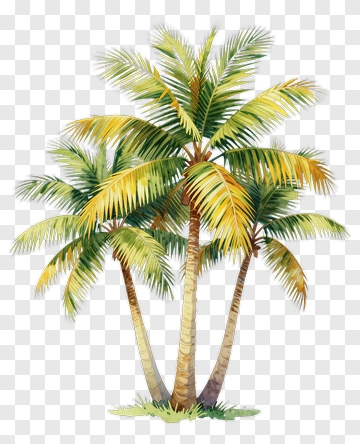 Colorful Palm Trees PNG
