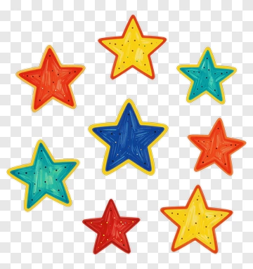 Colorful Star Shapes PNG