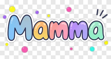 Colorful Mamma Text With Decorative Dots PNG