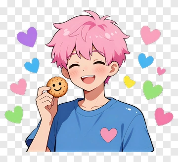 Happy Boy Holding A Cookie PNG