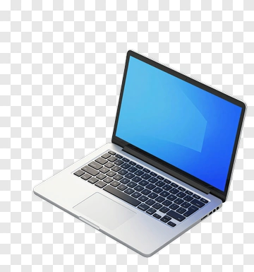 Laptop With Blue Screen PNG